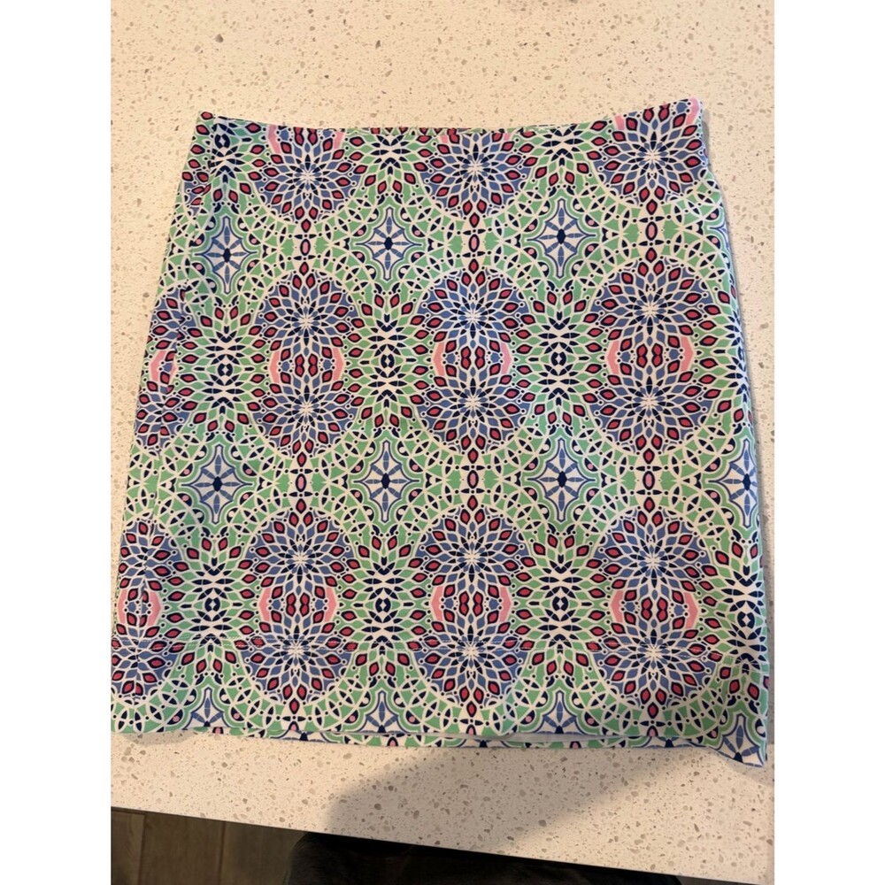 Talbots Green, Blue & Pink Geometric Mini Skirt 10